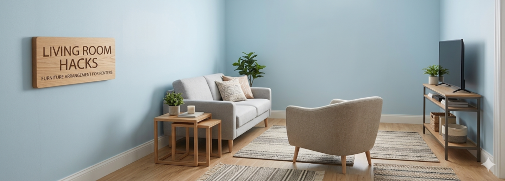 Practical small living room furniture layout and decor hacks for rental apartments